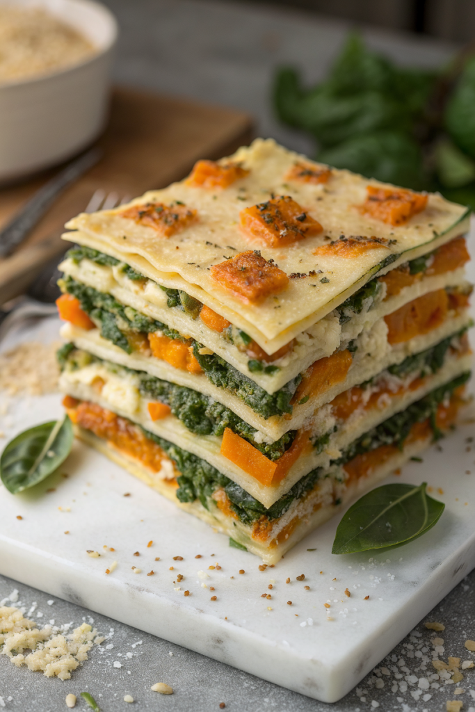 Vegetarian Pumpkin Spinach Lasagna Recipe